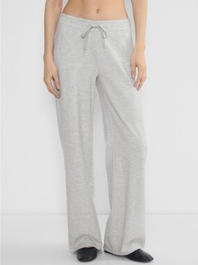 TNA Waffle Wide Leg Lounge Pant in Light Gray - XL